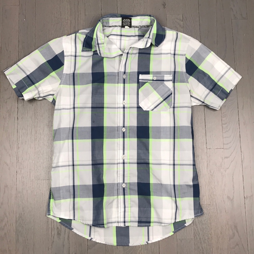 Tony Hawk Plaid Short Sleeve Button Down Shirt